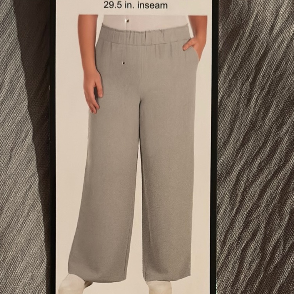 Hilary Radley Light Gray Relaxed Pants XL
